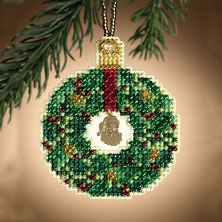 Emerald Wreath cross stitch/beading kit