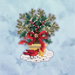 Evergreen Topiary cross stitch/beading kit