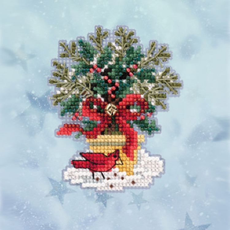 Evergreen Topiary cross stitch/beading kit