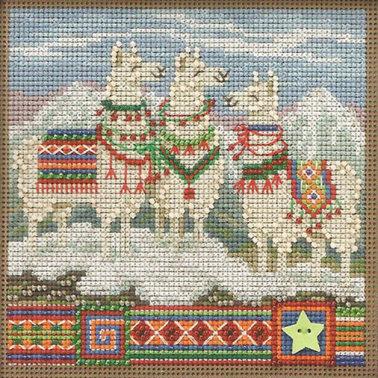 Fa La La Llamas cross stitch/beading kit