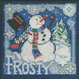 Frosty Snowman cross stitch/beading kit