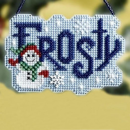 Frosty cross stitch/beading kit