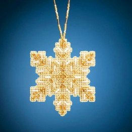 Golden Snowflake cross stitch/beading kit