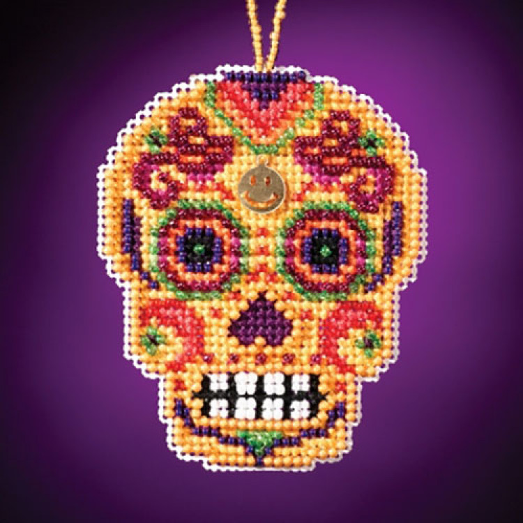 Amarillo (sugar skull) cross stitch/beading kit