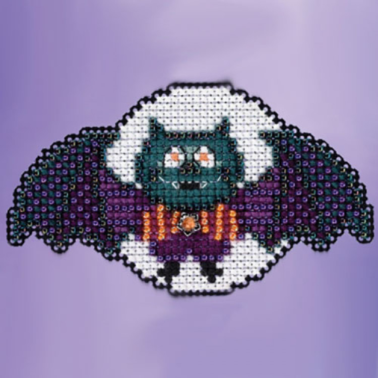 Boris the Bat cross stitch/beading kit