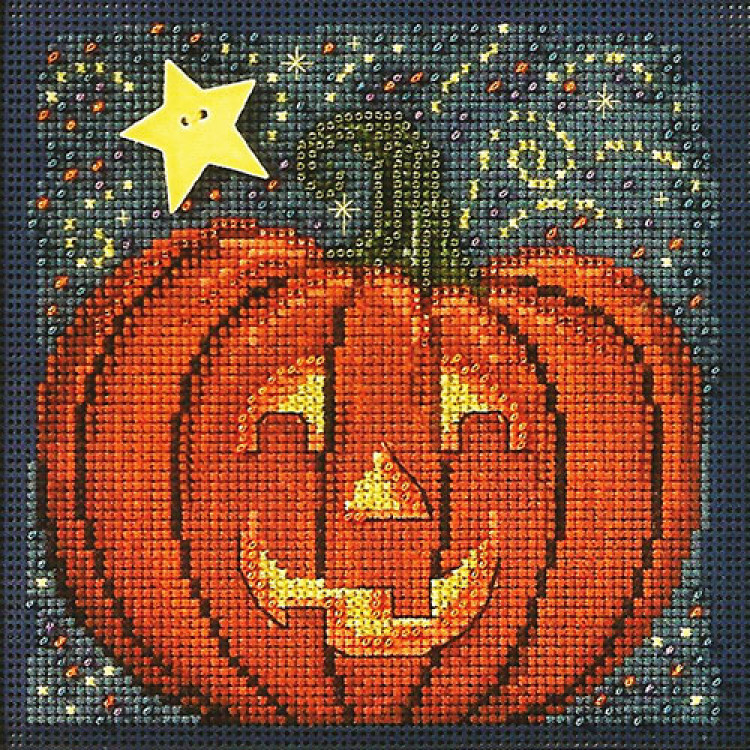 Midnight Pumpkin cross stitch/beading kit