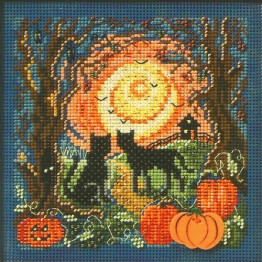 Moonlit Kitties cross stitch/beading kit