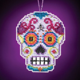 Morado (sugar skull) cross stitch/beading kit