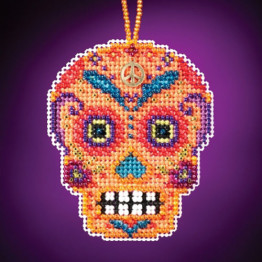 Naranja (sugar skull) cross stitch/beading kit