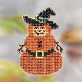 Pumpkin Man cross stitch/beading kit
