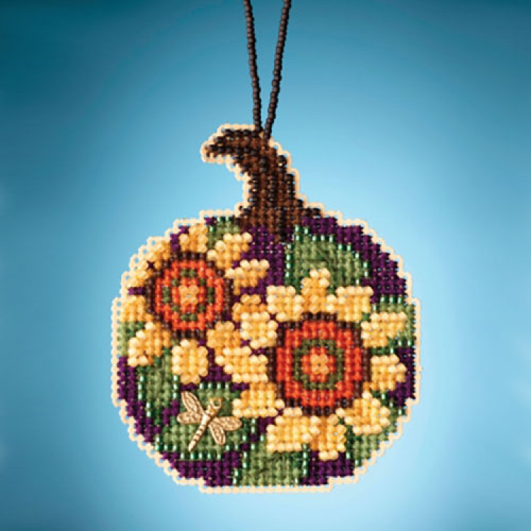 Sunflower Pumpkin cross stitch/beading kit