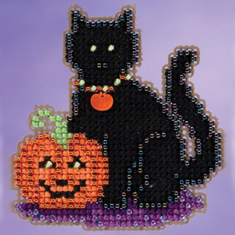 Wendy's Cat cross stitch/beading kit