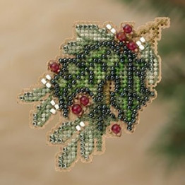 Holly cross stitch/beading kit