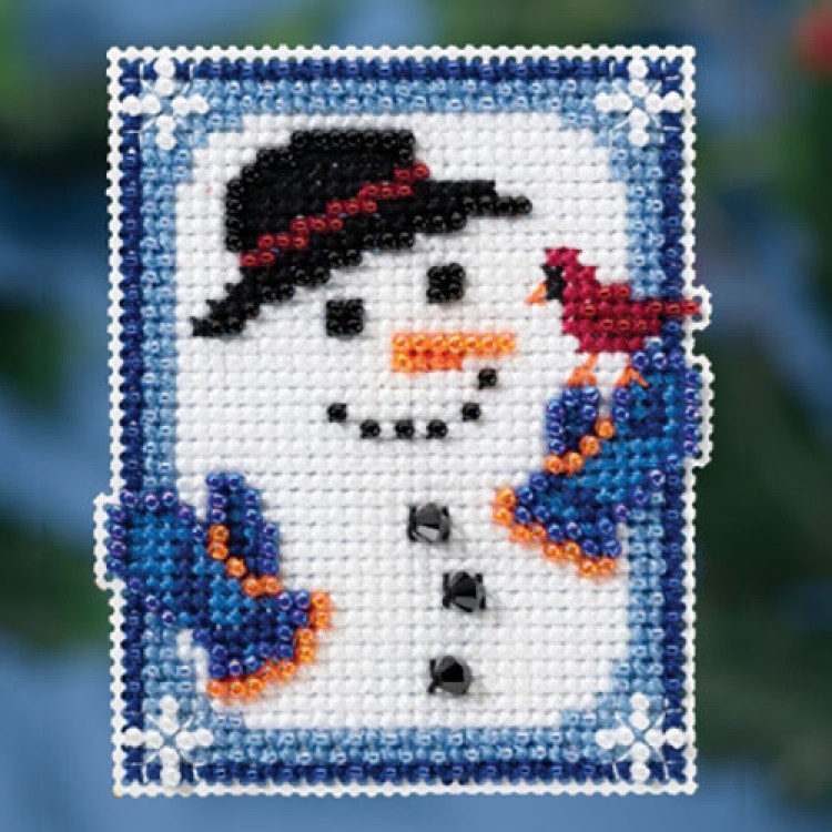 Invisible Snowman cross stitch/beading kit