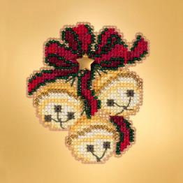Jingle Bell Trio cross stitch/beading kit