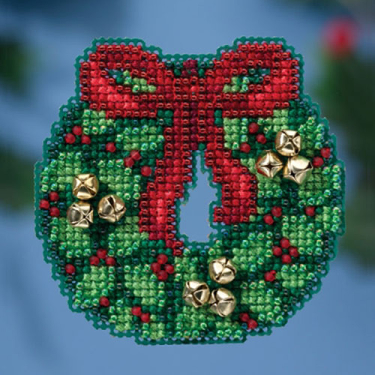 Jingle Bell Wreath cross stitch/beading kit