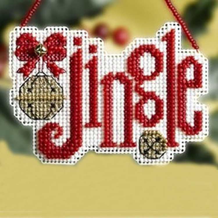 Jingle cross stitch/beading kit