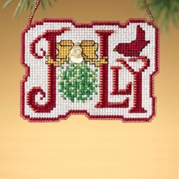 Jolly cross stitch/beading kit