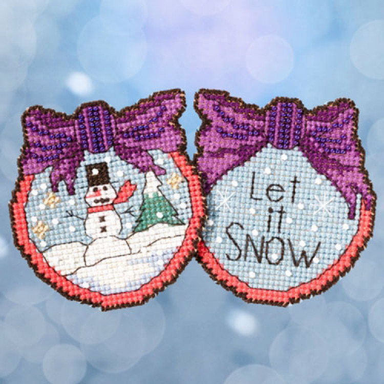 Let it Snow Man cross stitch/beading kit
