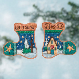 Let It Snow Stockings cross stitch/beading kit