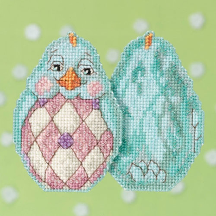 Aqua Chick cross stitch/beading kit