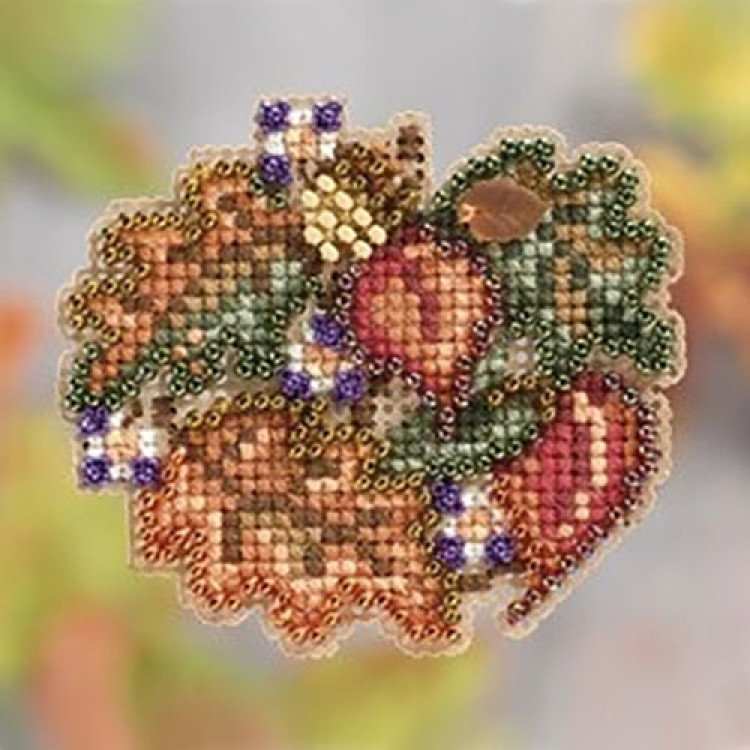 Autumn Circle cross stitch/beading kit