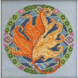 Fall Mandala cross stitch/beading kit