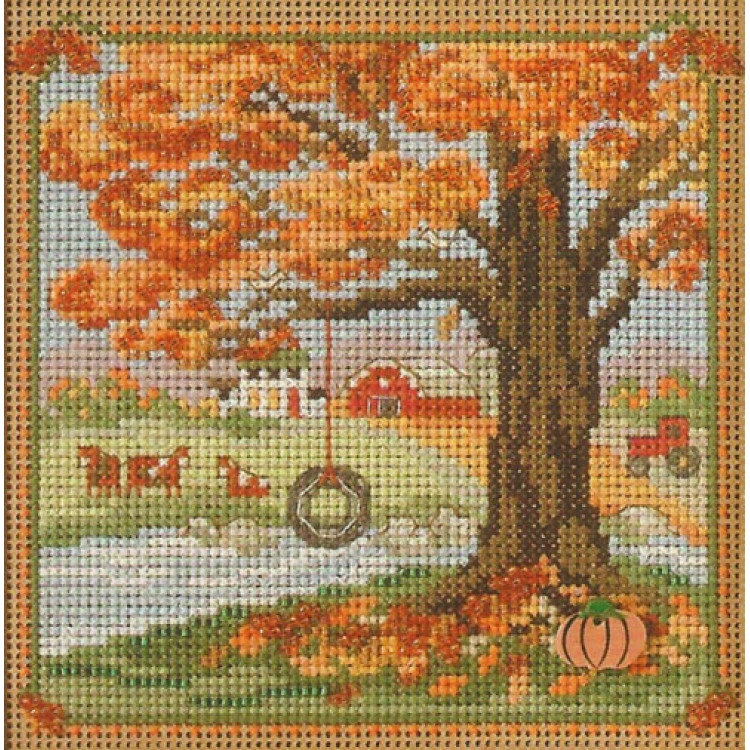 Autumn Swing cross stitch/beading kit