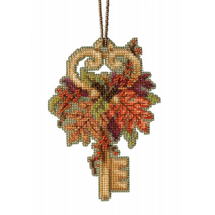 Autumn Key cross stitch/beading kit
