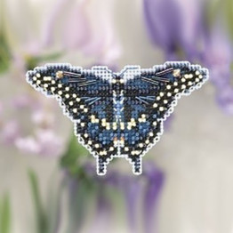Black Swallowtail butterfly cross stitch/beading kit