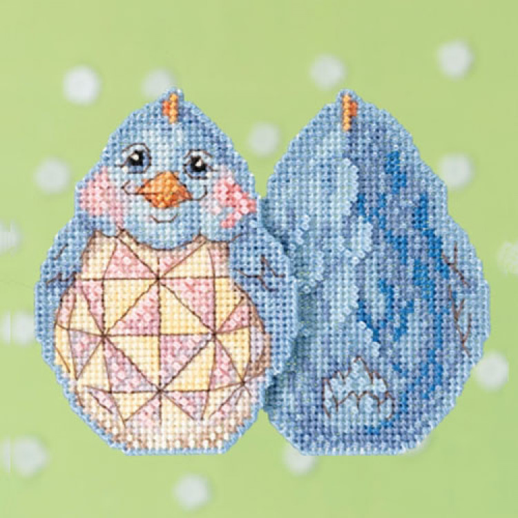 Blue Chick cross stitch/beading kit