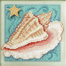 Conch Shell cross stitch/beading kit