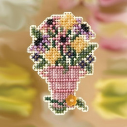 Cut Flowers cross stitch/beading kit