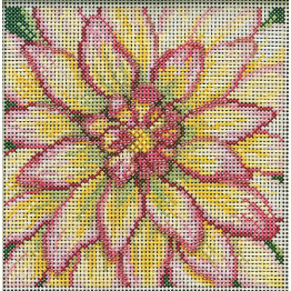 Dahlia cross stitch/beading kit