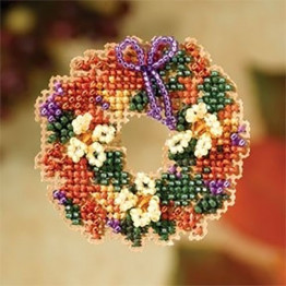 Fall Wreath cross stitch/beading kit