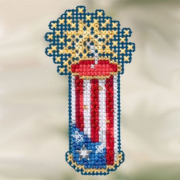 Firecracker cross stitch/beading kit