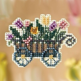 Garden Cart cross stitch/beading kit