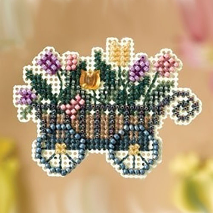 Garden Cart cross stitch/beading kit