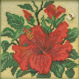 Hibiscus cross stitch/beading kit