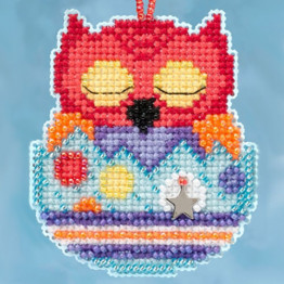 Huey Owlet cross stitch/beading kit
