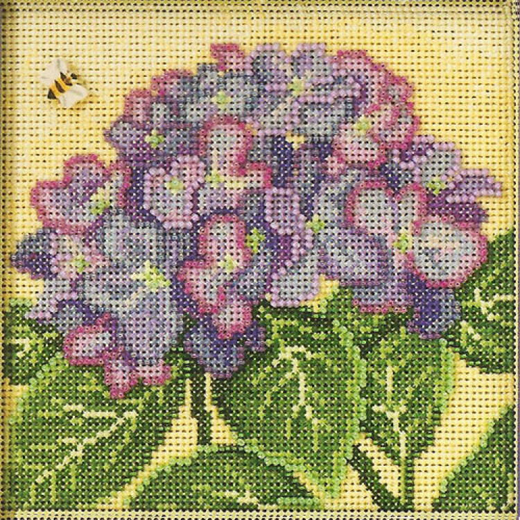 Hydrangea cross stitch/beading kit