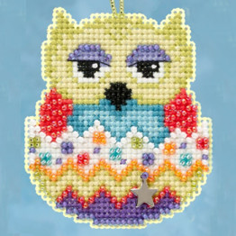 Kiwi Owlet cross stitch/beading kit