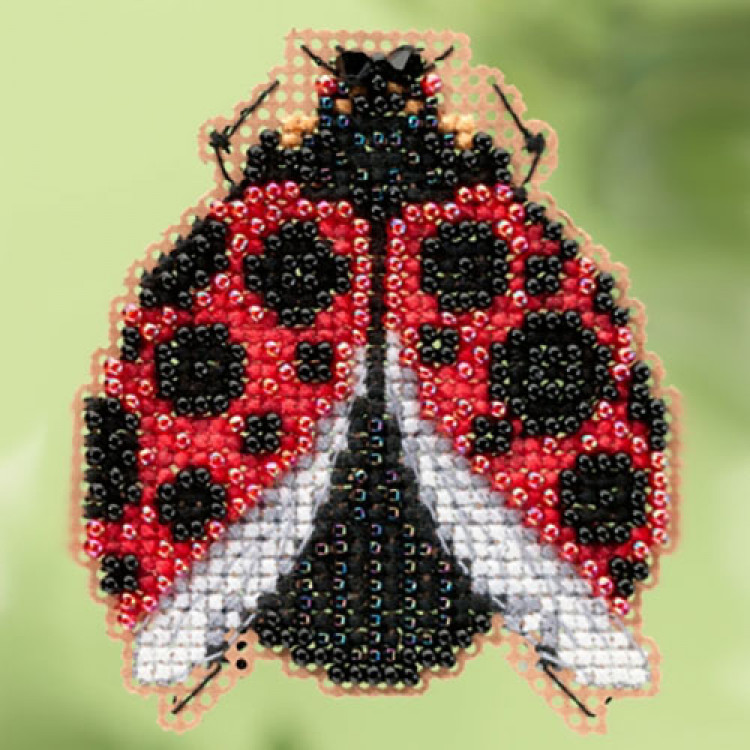Ladybug Hug cross stitch/beading kit