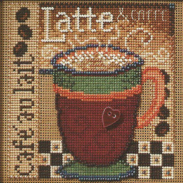 Latte cross stitch/beading kit
