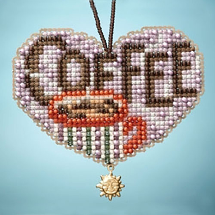 Love Coffee cross stitch/beading kit