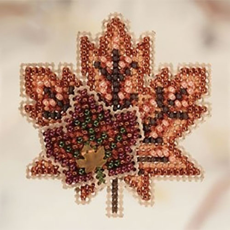 Maple Leaves cross stitch/beading kit