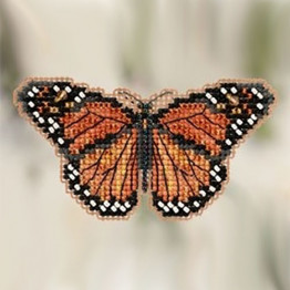 Monarch butterfly cross stitch/beading kit