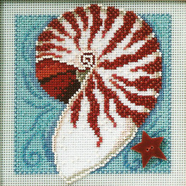 Nautilus Shell cross stitch/beading kit