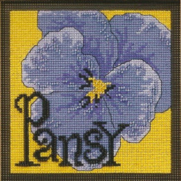 Pansy cross stitch/beading kit