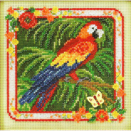 Parrot cross stitch/beading kit